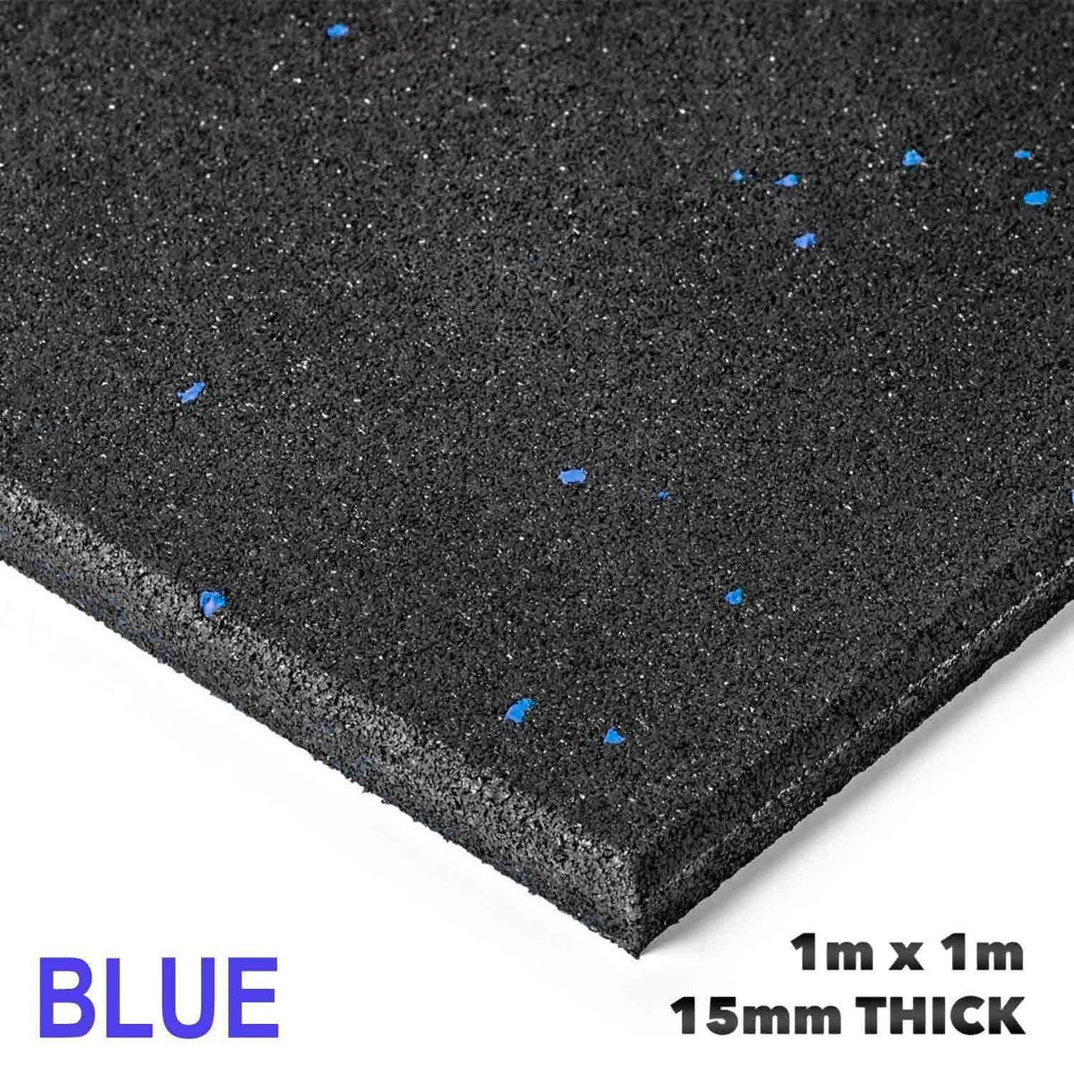 Premium Commercial-Grade Rubber Floor Tiles (Blue Fleck) - 6 Pack