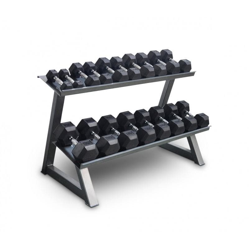 Bodyworx 7492DBR Dumbbell Rack (4  Flat Trays) Commercial-Grade (220cm Long) Musclemania Fitness MegaStore