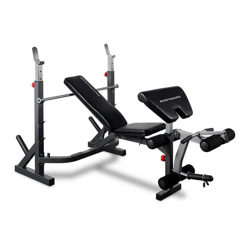 Bodyworx C353MWB Mid-Width Bench with Leg Developer & Preacher Pad Musclemania Fitness MegaStore