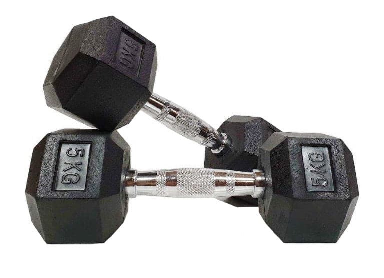 SALE:  Hex Dumbbell Pairs, "Class A" Commercial Grade - Rubber Coated (please select size)