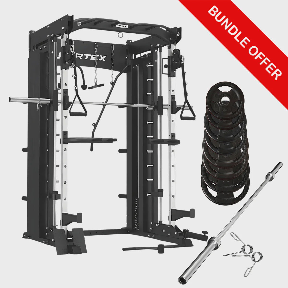 CORTEX SM-26 6-in-1 Power Rack Package with 100kg Weights/Olympic Bar
