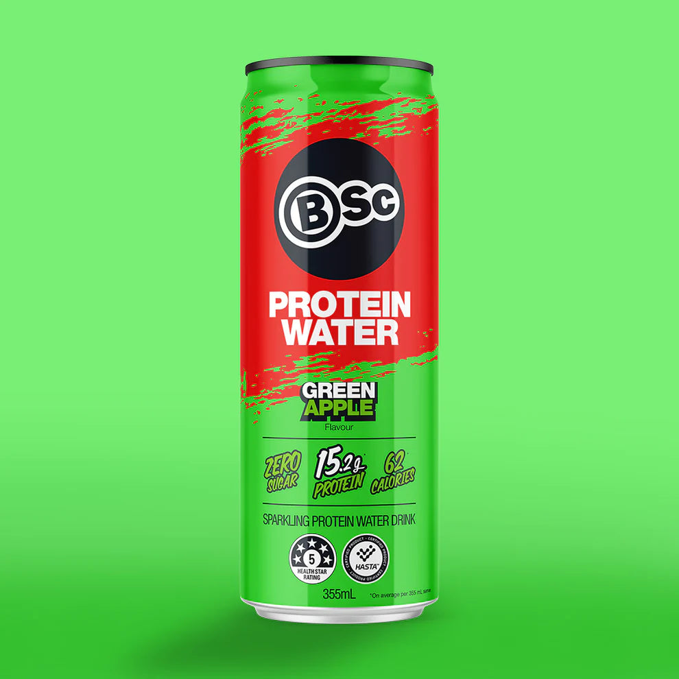 BSC Protein Water Can 355ml - Green Apple