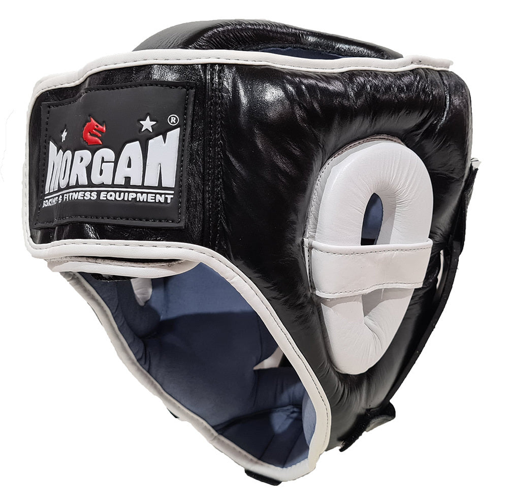 Morgan Leather Head Guard With ABX Plastic Removable Grill