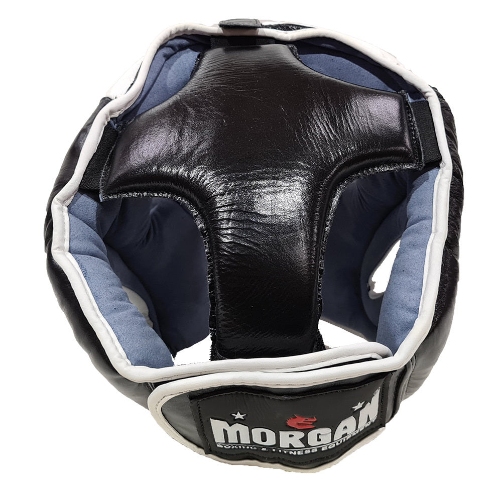 Morgan Leather Head Guard With ABX Plastic Removable Grill