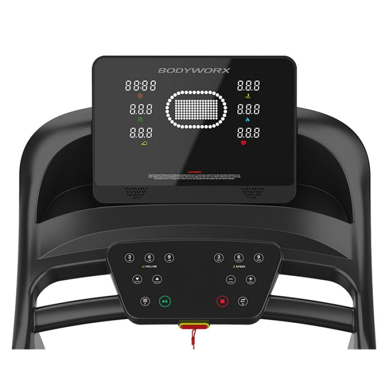 Bodyworx JTX200BM Treadmill | Foldable Home Treadmill with 20-Level Incline