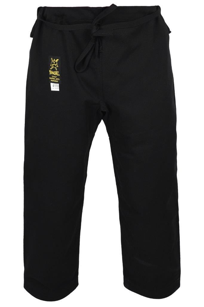 YAMASAKI GOLD DELUXE BRUSHED CANVAS KARATE UNIFORM (BLACK) - 14OZ