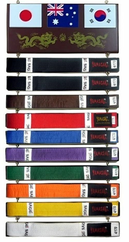 YAMASAKI MARTIAL ARTS BELT RACK | WOODEN BELT DISPLAY FOR KARATE & MARTIAL ARTS RANKS