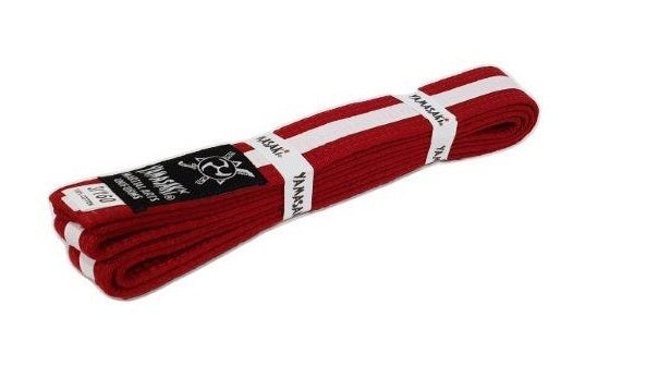 YAMASAKI COLOURED MARTIAL ARTS BELTS (WITH WHITE STRIPE)