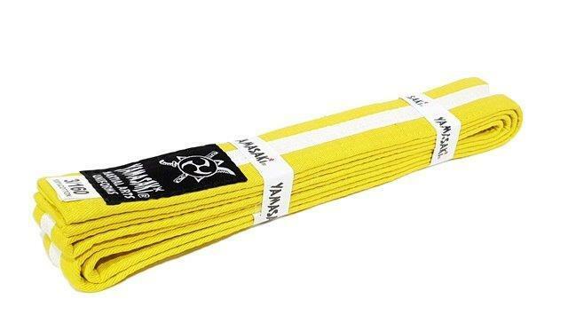 YAMASAKI COLOURED MARTIAL ARTS BELTS (WITH WHITE STRIPE)