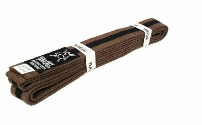 YAMASAKI COLOURED MARTIAL ARTS BELTS (WITH BLACK STRIPE)