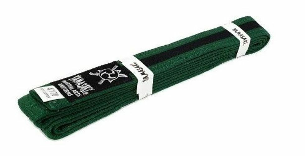 YAMASAKI COLOURED MARTIAL ARTS BELTS (WITH BLACK STRIPE)