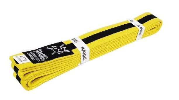 YAMASAKI COLOURED MARTIAL ARTS BELTS (WITH BLACK STRIPE)