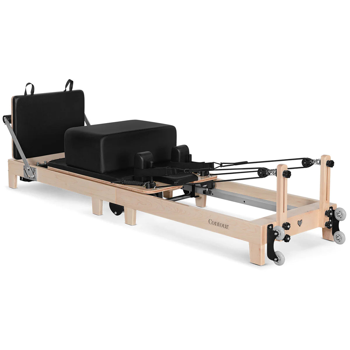 PRE-ORDER FOR EARLY JANUARY: Lifespan Fitness Contour Folding Wooden Pilates Reformer Machine Set (Black)