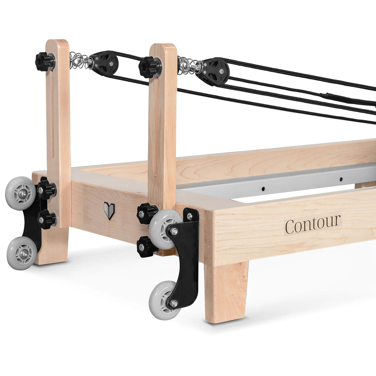 PRE-ORDER FOR EARLY JANUARY: Lifespan Fitness Contour Folding Wooden Pilates Reformer Machine Set (Black)