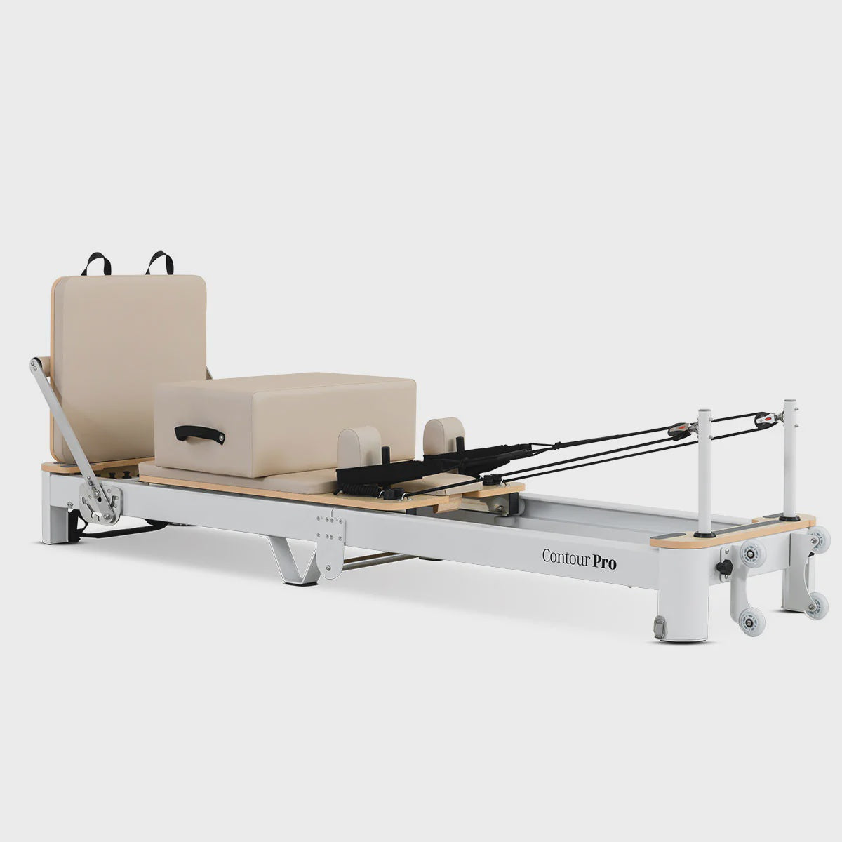 Lifespan Fitness Contour Pro Folding Aluminium Pilates Reformer Machine - Beige