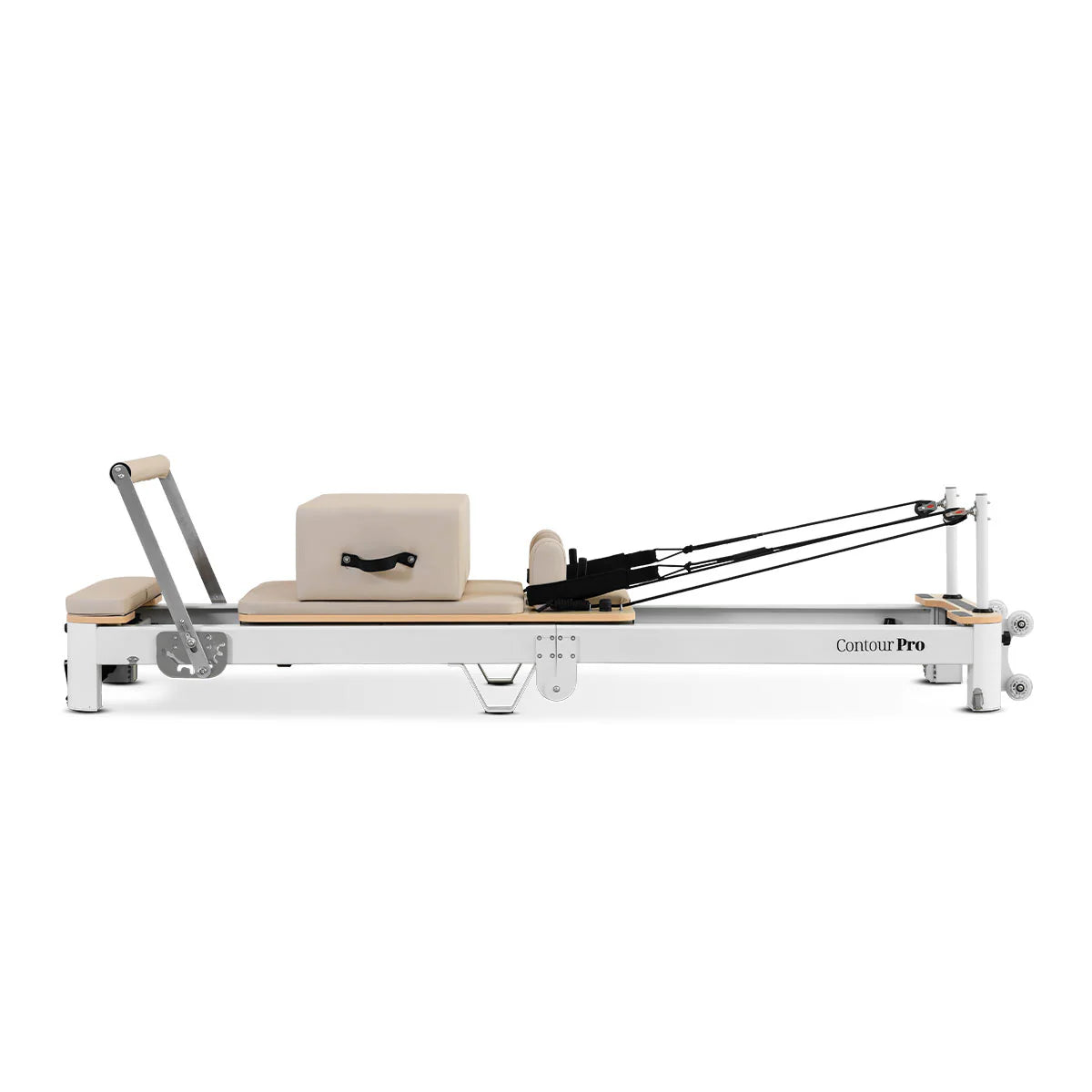 Lifespan Fitness Contour Pro Folding Aluminium Pilates Reformer Machine - Beige