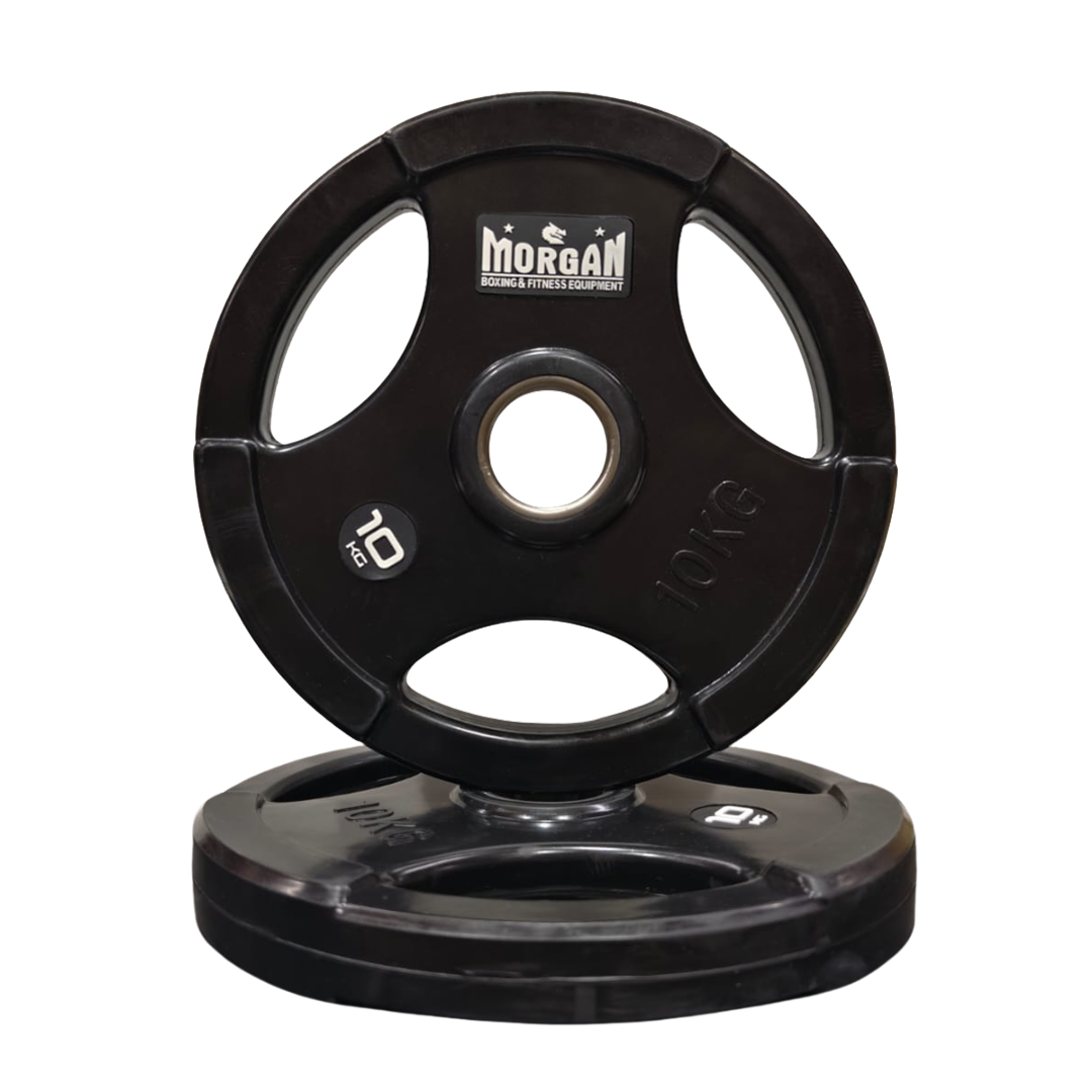 MORGAN 157.5KG OLYMPIC TRI-GRIP RUBBER WEIGHT PLATE PACK | 1.25KG TO 25KG (PAIRS)