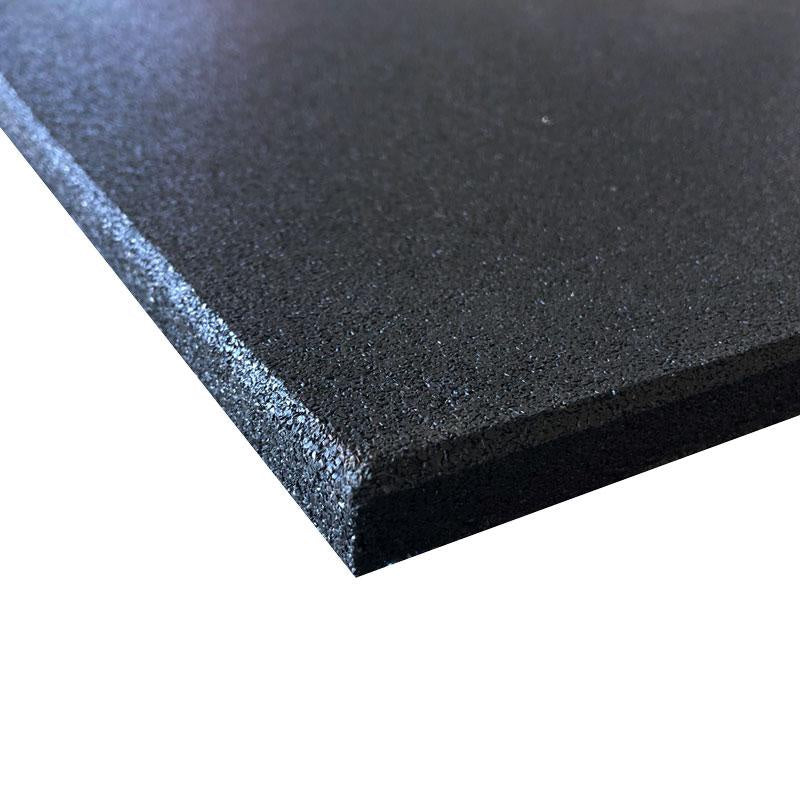 Premium Commercial-Grade Rubber Floor Tiles (Plain Black) - 6 Pack