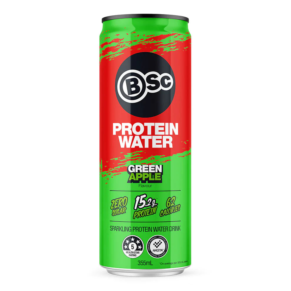 BSC Protein Water Can 355ml - Green Apple