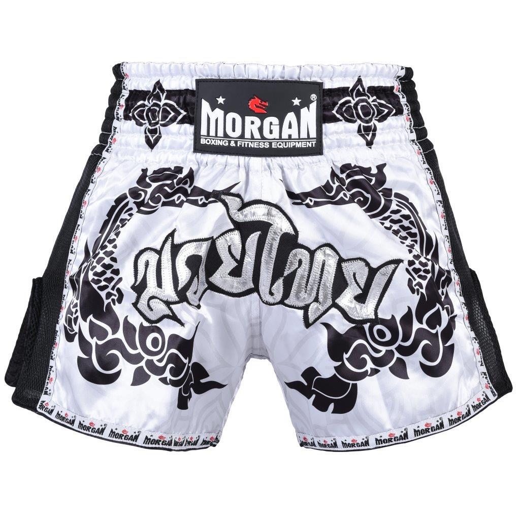 MORGAN WHITE DRAGON MUAY THAI SHORTS
