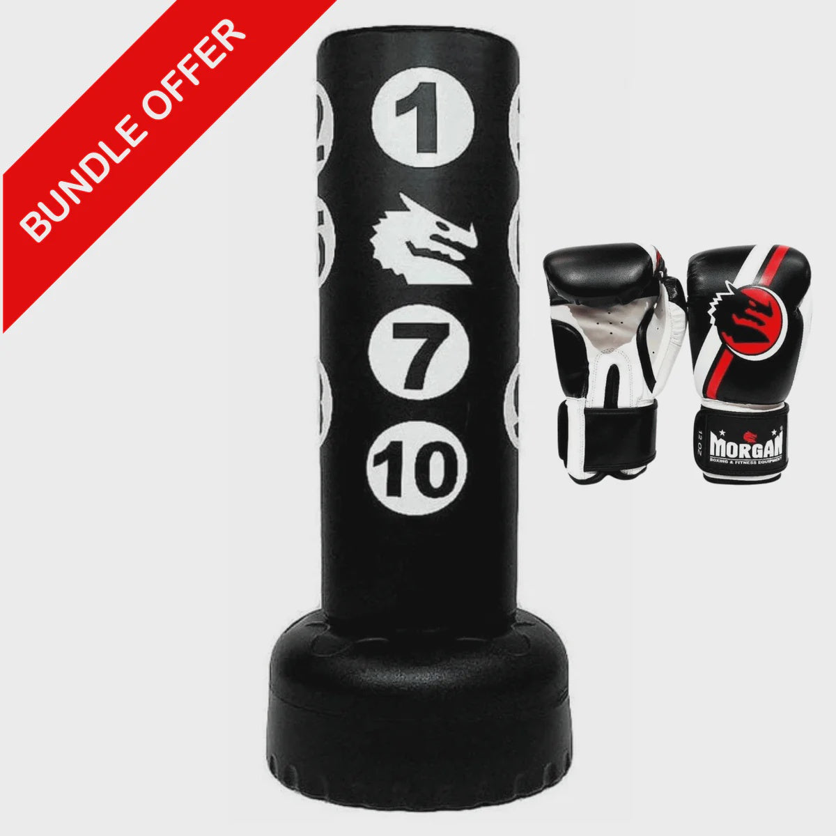 Morgan Tri-Max XL Free Standing Boxing Bag Package with 16oz Morgan Classic Boxing Gloves