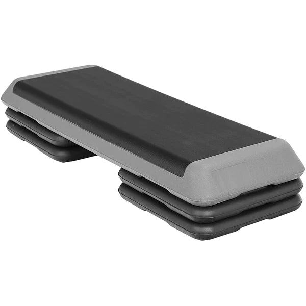 Commercial-Grade Aerobic Step, Black/Grey (with Rubber Surface)