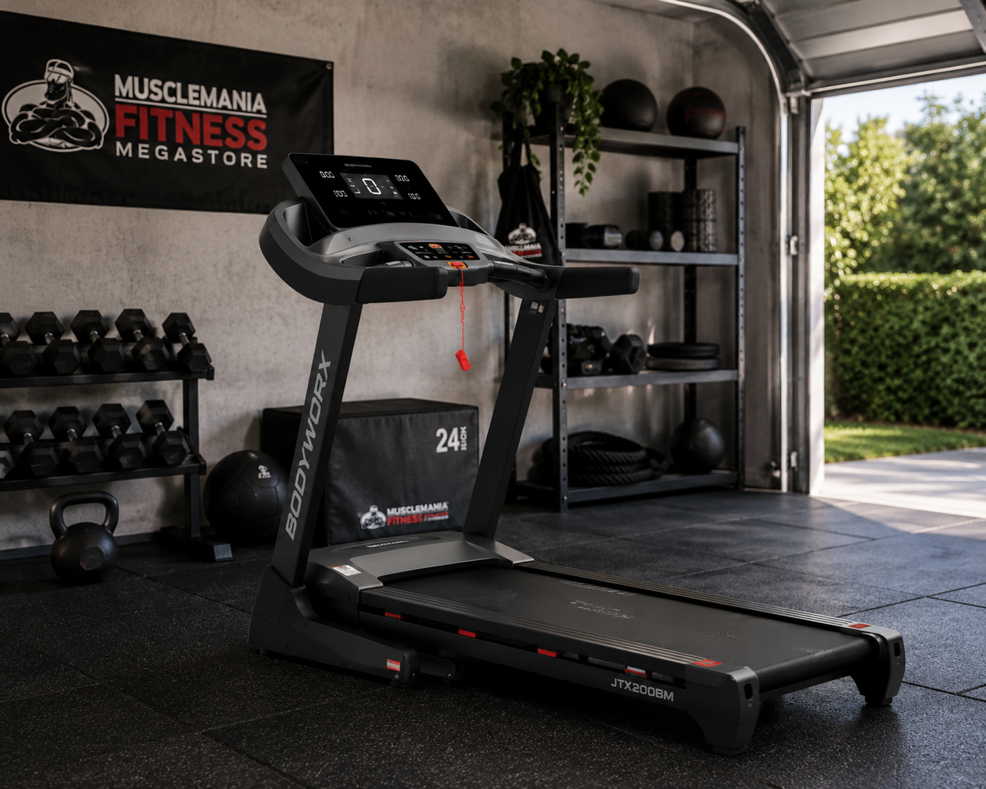 Bodyworx JTX200BM Treadmill | Foldable Home Treadmill with 20-Level Incline