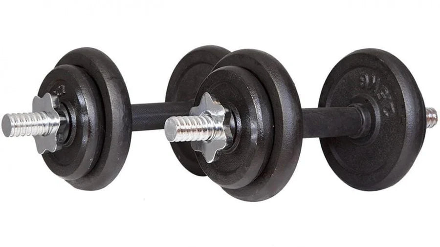 SPECIAL  - Adjustable Dumbbell Set With Case In Black-Grey (total weight 20kgs)