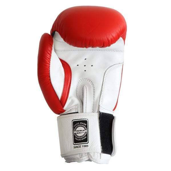 MANI SPORTS - RED & WHITE PRO-SPARRING BOXING GLOVES