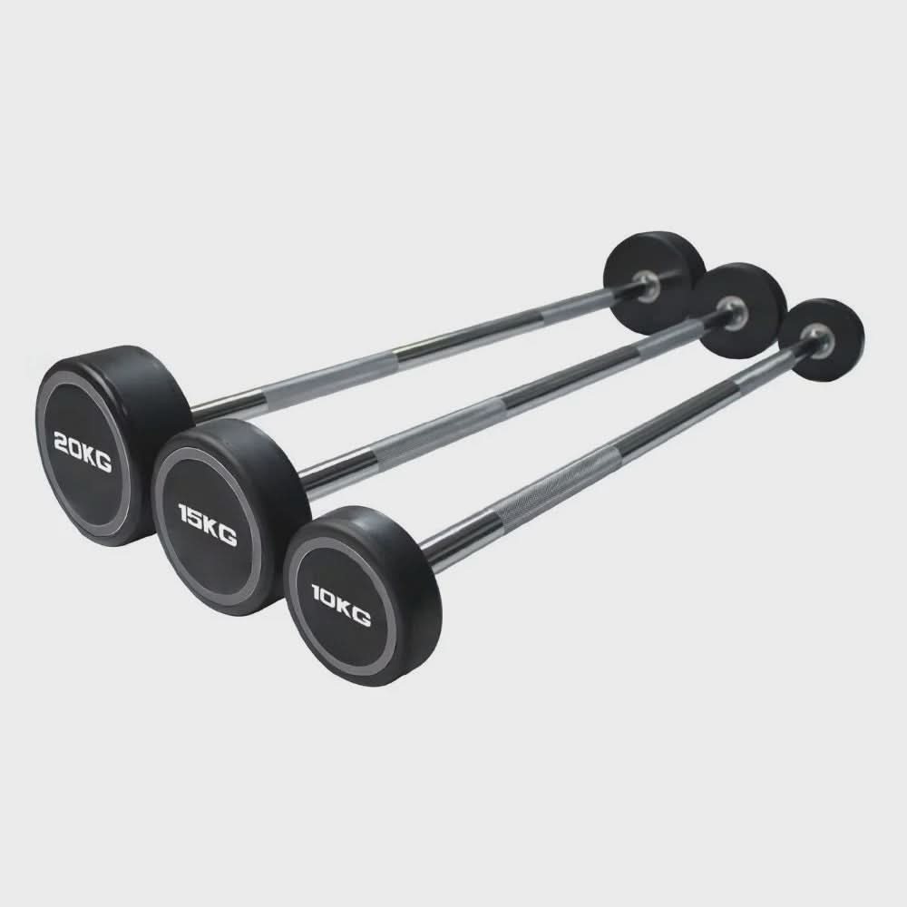 Commercial-Grade Fixed Straight Barbell, choose size and style: