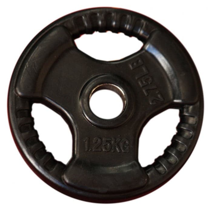 Standard Rubber Coated Tri-Grip Weight Plates (28mm bars), $5.95/kg