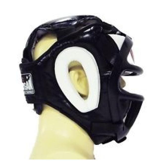 MORGAN LEATHER HEAD GUARD WITH ABX PLASTIC REMOVABLE GRILL - Musclemania Fitness MegaStore