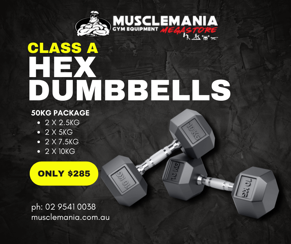 PACKAGE DEAL - "Class A" Hex Dumbbell Pack - 50KGS