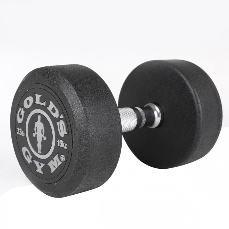 SPECIAL: Gold's Gym Premium Rubber Dumbbell Set, 2.5kg to 20kgs (7 pairs) Plus Deluxe 2-Tier Rack