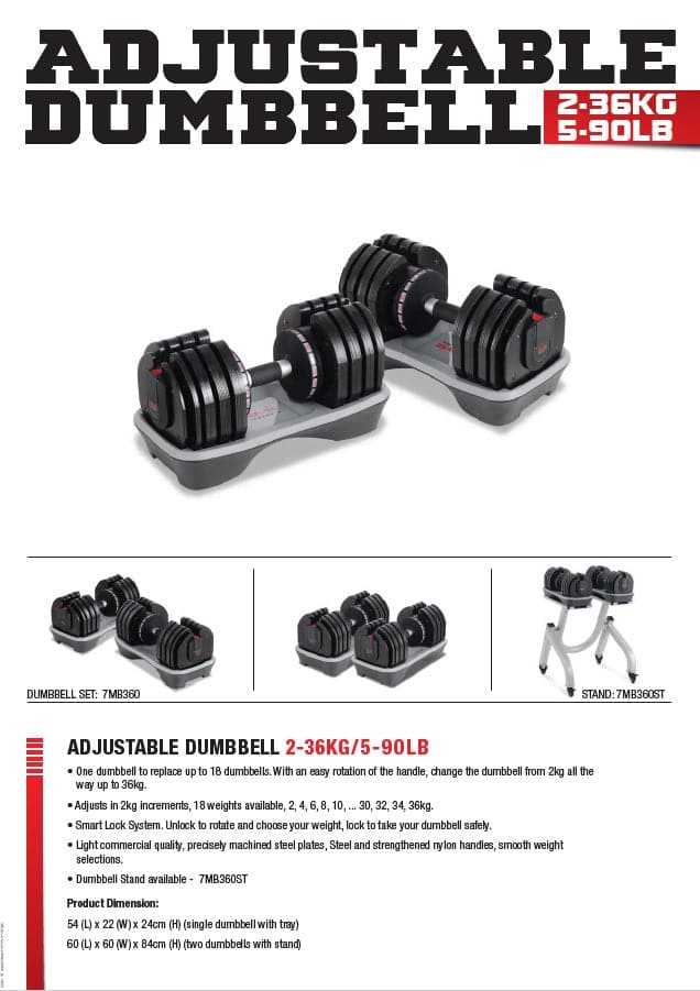 Maxbell Heavy-Duty Adjustable Dumbbell Set With Mobile Stand