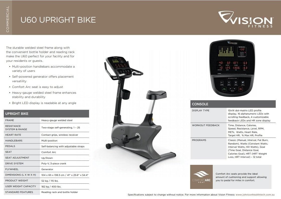 Vision fitness u60 upright bike new arrivals